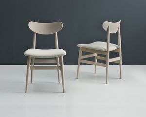 Syn, Silla de madera con asiento tapizado adecuado para cocinas