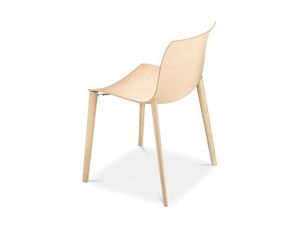Catifa 53 4 legs wood, Diseo silla de madera, formas fluidas, para el uso del contrato
