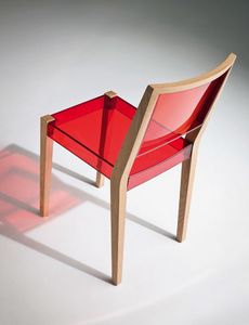 Together silla, Silla de madera y termoplástico transparente, para el uso del contrato