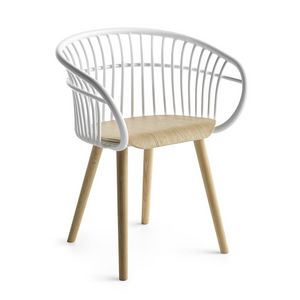 Stem 4W/WS, Diseo silla de madera, con la espalda y los brazos de aluminio