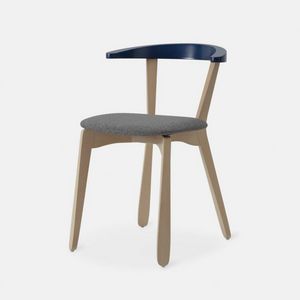 Giordy silla, Silla de madera con patas en forma de gota y respaldo curvo