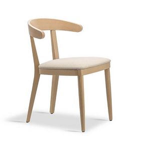 Alyssa, Silla de madera moderna, asiento tapizado