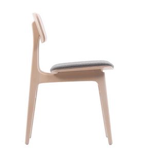 ART. 309-IM ROSE, Silla de madera con asiento acolchado.