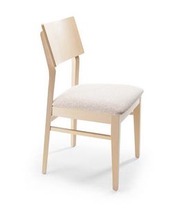Flo, Silla de madera con asiento tapizado