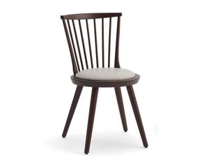 Isolda-S, Silla de madera con asiento acolchado redondo