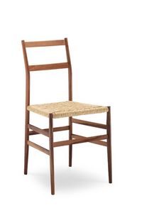 PIUMA/C, Silla de madera, asiento de paja, para tabernas
