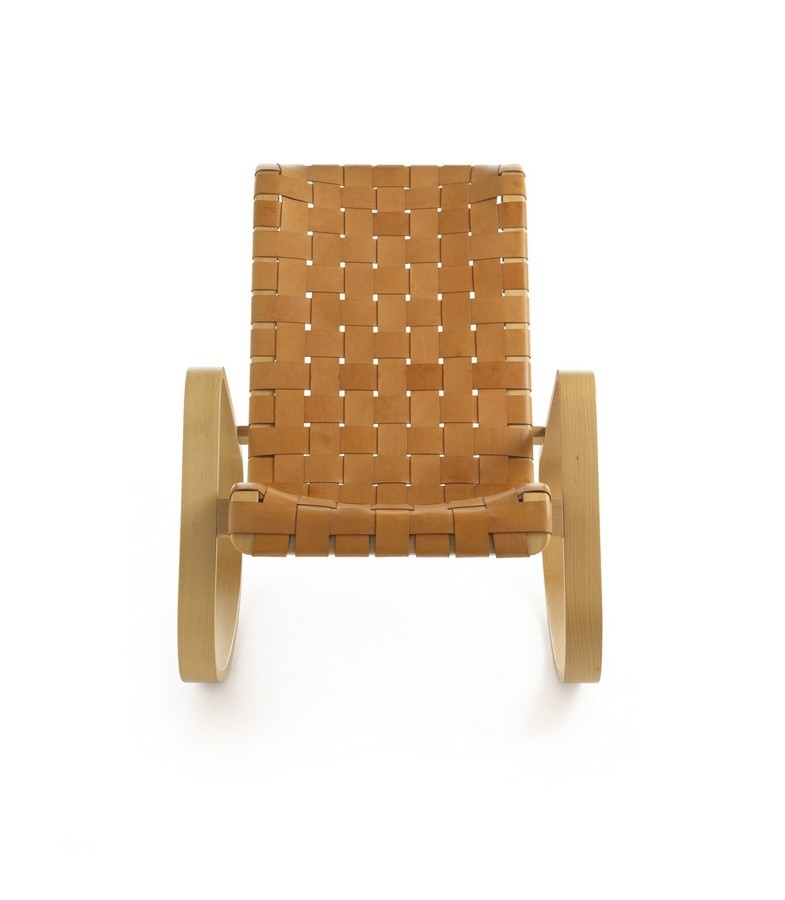 Mission Design - Mecedora de madera con asiento de cuero marrón sólido de  mediados de siglo, moderno artesano de mediados de siglo, acolchado con