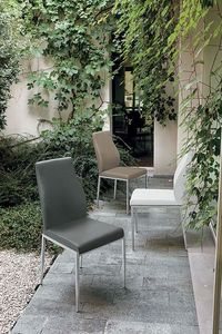 AMBURGO SE179, Silla con base de acero, asiento y respaldo tapizados, con un estilo moderno