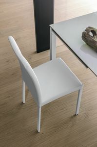 ELISIR SE602, Silla con asiento acolchado y metal cromado piernas