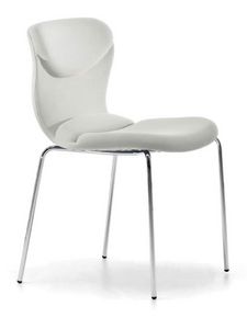 Italia S, Silla apilable Cmodo, base de metal, para sala de estar