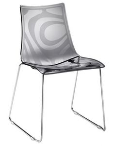 Zebra S, Silla de metal con asiento en policarbonato, apilable