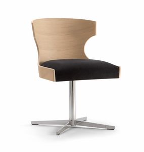 XIE SIDE CHAIR 052 S X, Silla con base en cruz, asiento tapizado