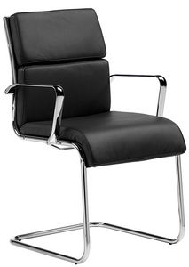 Teknik-C cantilever, Cmoda silla para visitas de oficina, con cojines de cuero