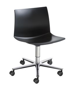 Kanvas 2 T5R, Silla giratoria con ruedas, con chapa de tecnopolímero