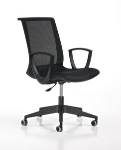 Key negro, Silla de trabajo ajustable, con ruedas, la oficina moderna