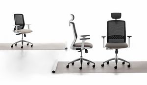 Tekna White 01 PT, Silla de oficina con estructura blanca.