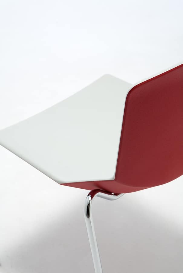 Formula tech 4L, Silla apilable, asiento y respaldo de poliuretano, adecuado para su uso en interiores y exteriores