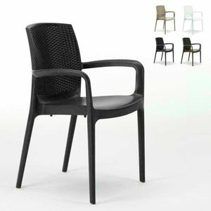 Sedia impilabile con braccioli esterno rattan  S6618, Silla de resina de alta calidad, apilable, para exterior