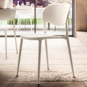 Abby, Silla ligera y apilable, para espacios interiores y exteriores.