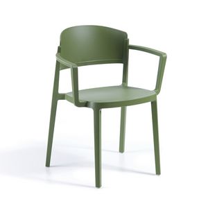 Abuela B, Silla apilable de tecnopol�mero con reposabrazos