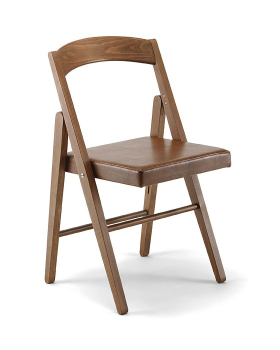 Inicialmente varonil Pacífico Silla plegable en madera de haya maciza, asiento de cuero ecológico |  IDFdesign