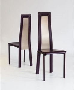 Elegance, Comedor silla con respaldo alto, tapizado de cuero en varios colores