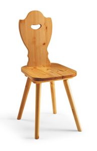 S/102 silla de Baviera, Silla rstica en pino macizo, para chalet de montaa