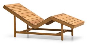 Barcode Relax Lounger, Relajarse tumbona con listones de madera, ideal para la sauna