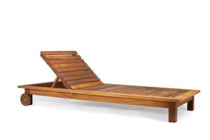 Tumbona CR, Tumbona de madera de iroko, con respaldo reclinable