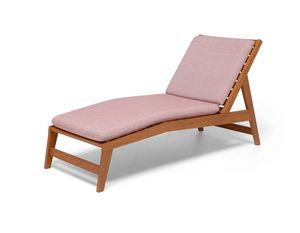 Tumbona VL, Tumbona de madera con respaldo fijo, en madera de iroko