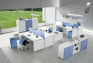 Atlante comp.8, Sistema de mobiliario de oficina de operaciones, esencial y estilo geomtrico