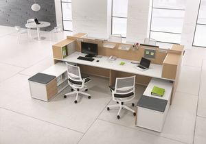 Atlante comp.9, Sistema de oficina modular, de aluminio y laminados