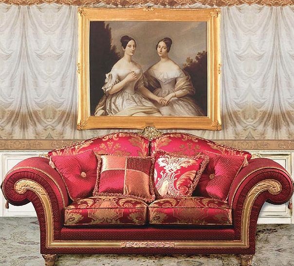Art. IM 22 Imperial, Sofá clásico de lujo, tapizado con telas preciosas extraíbles