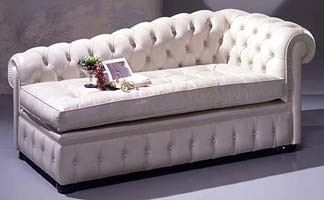 Chester, Abotonado sofá, de lujo clásico salón, en piel