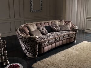 Glamour, Un sof de lujo y elegante, con un tejido estampado de flores