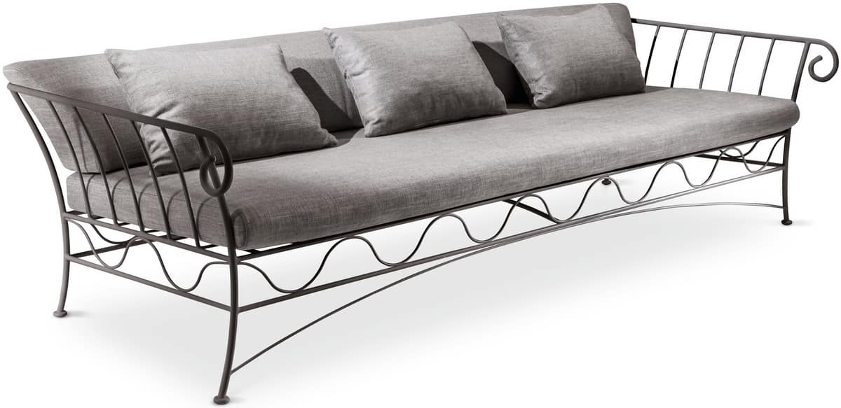 Sofá de 3 plazas, estructura metálica, de moderna sala de estar | IDFdesign