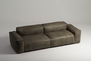 Lazy sof, Sof de cuero vintage con silueta rigurosa