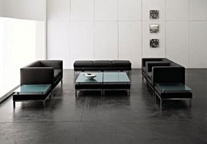 CUBE, Lineal sof de 2 plazas con pies de metal, para Oficinas