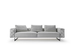 Character, Sof� de dise�o refinado, con base de metal, acolchado capiton�