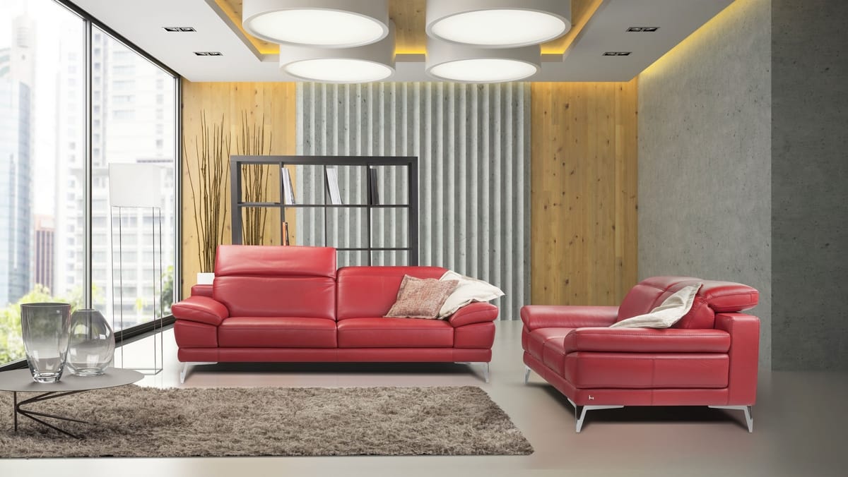Sofá de cuero rojo | IDFdesign