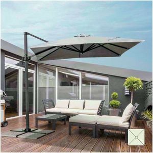 Parasol jardn 2,5 metros cuadrados brazo barra de aluminio hotel PARADISE - PA250UVA, Parasol cuadrado con brazo lateral