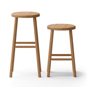Bar, Taburete de madera con asiento redondo, ideal para bar y pubs
