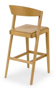 Zanna wood stool, Taburete de madera para tabernas y bares