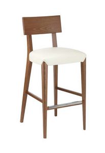 C40SG, Taburete de madera, asiento acolchado, cubierto de tela, para bares y restaurantes