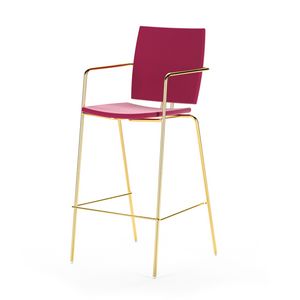 Twin SG, Taburete met�lico con reposabrazos, con acolchado de gran confort.