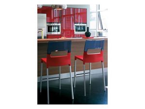 Diva stool h.65 / h.75, Taburete apilable de plstico y aluminio