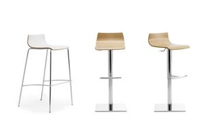 My Stool, Taburete apilable con asiento de madera, para bares