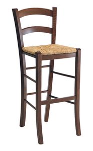 SG 119, Heces rústico en madera con asiento de paja, para bares