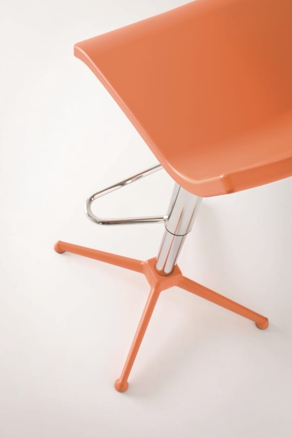 Over stool, Taburete moderno ajustable, en acero cromado