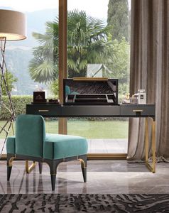 Firenze Art. F 124, Tocador con 2 cajones, compartimento de almacenamiento y espejo